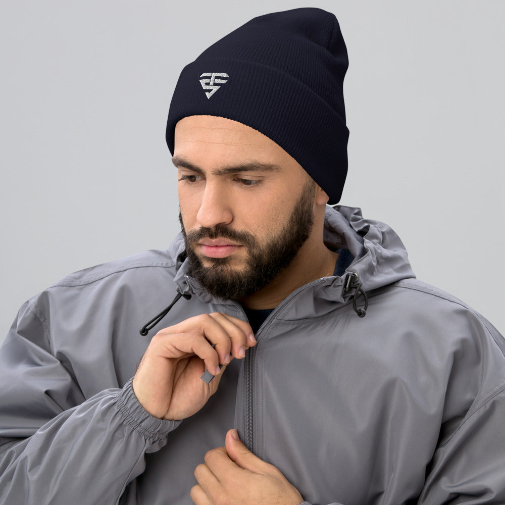 White Logo Beanie