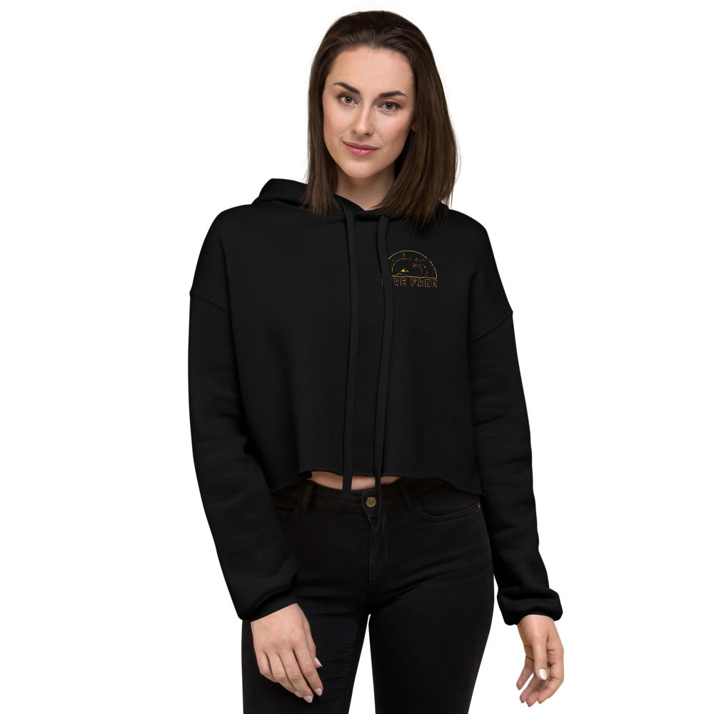 LIVE FREE BEACH Crop Hoodie